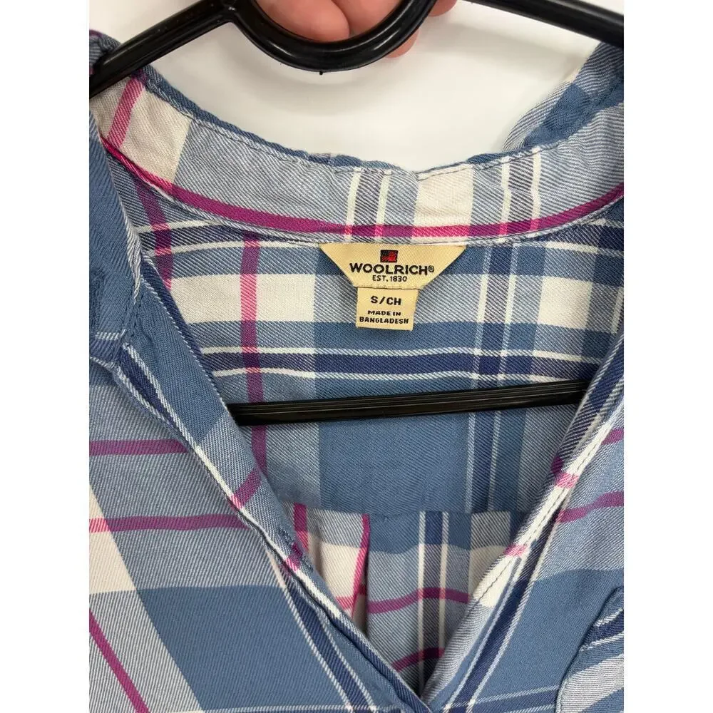 Woolrich roll tab flannel button down